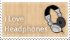 Untitled I Love Headphones stamp