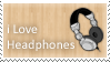 I Love Headphones stamp